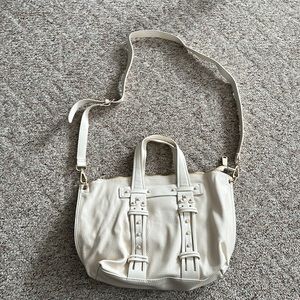 Steve Madden XL cream colored studded purse 19X12